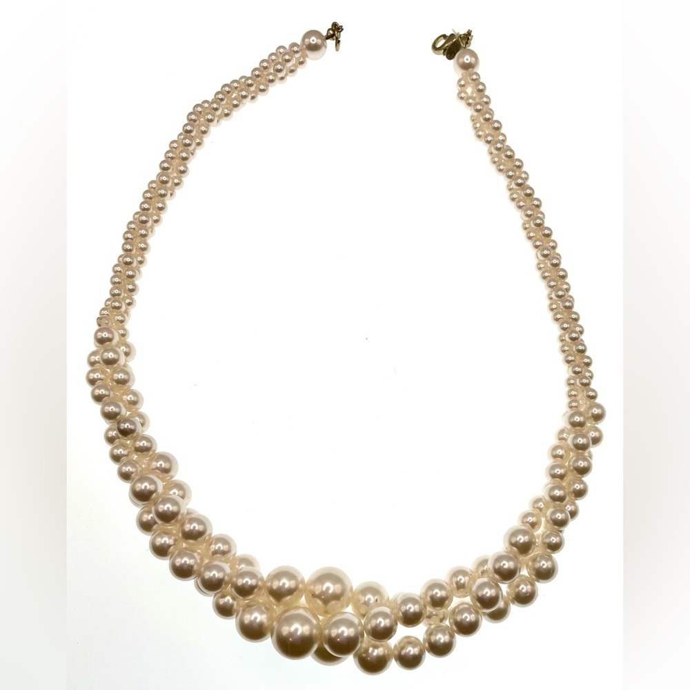 3 for $30 Vintage Signed RMN Multistrand Twisted Faux Pearl Necklace Choker